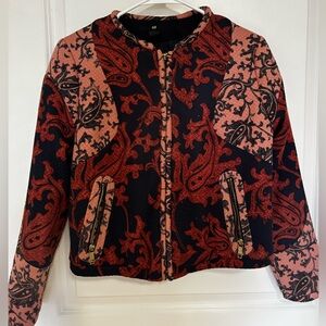 H&M Quilted Printed Bomber Jacket